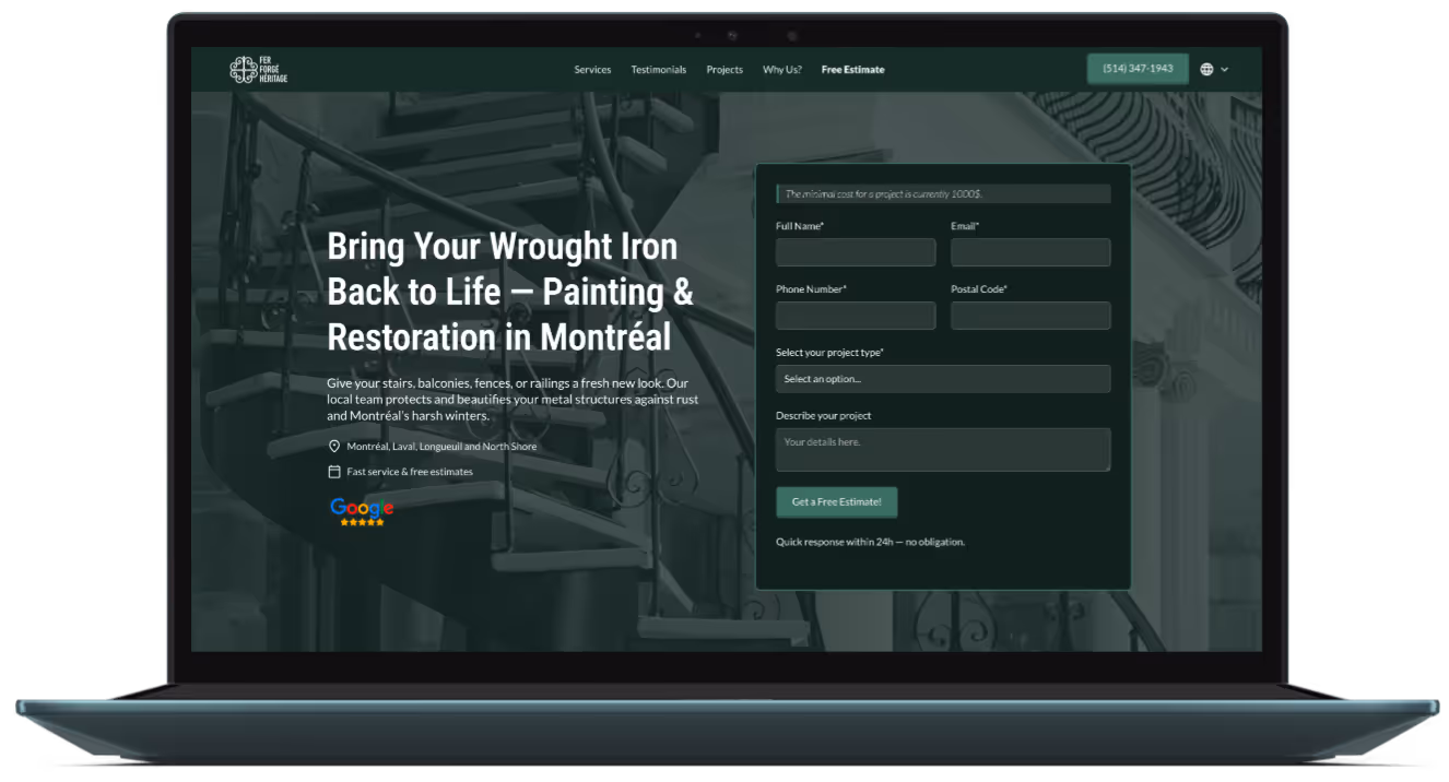 Rondah AI's website displayed on a laptop.