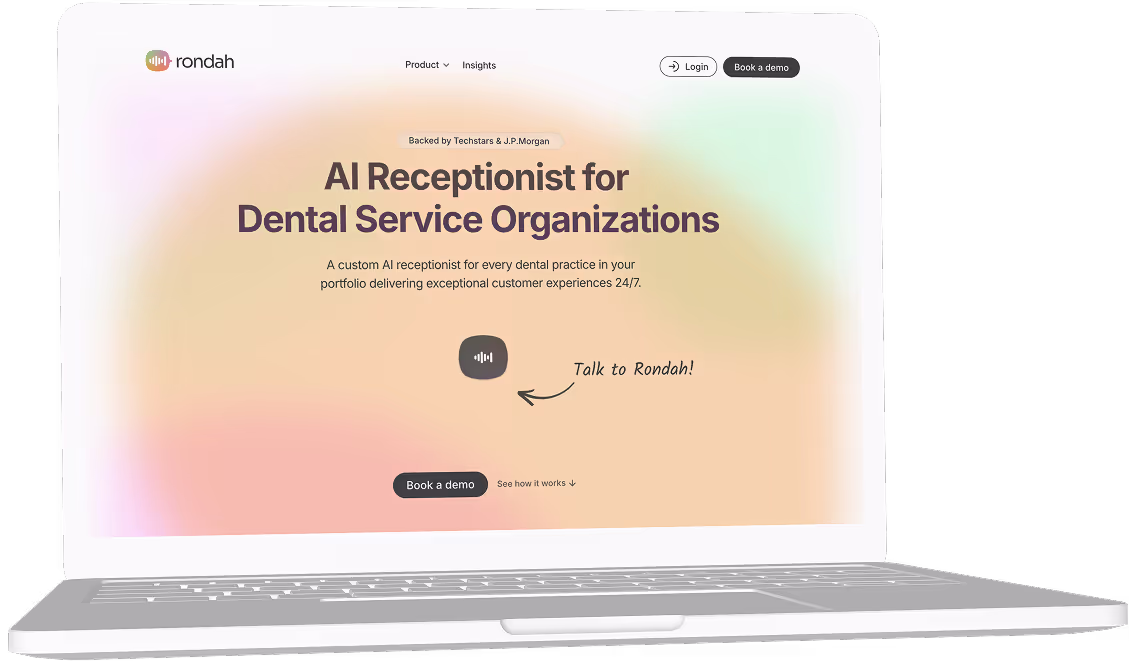 Rondah AI's website displayed on a laptop.