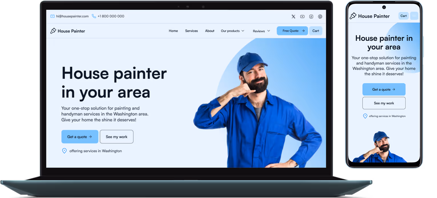 A sleek website displayed on a laptop and phone.